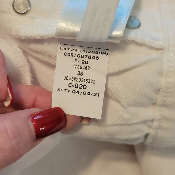 J Crew Jeans Womens Size 35 White 10" Vintage Straight Stretch High Rise Cropped - Picture 5 of 12